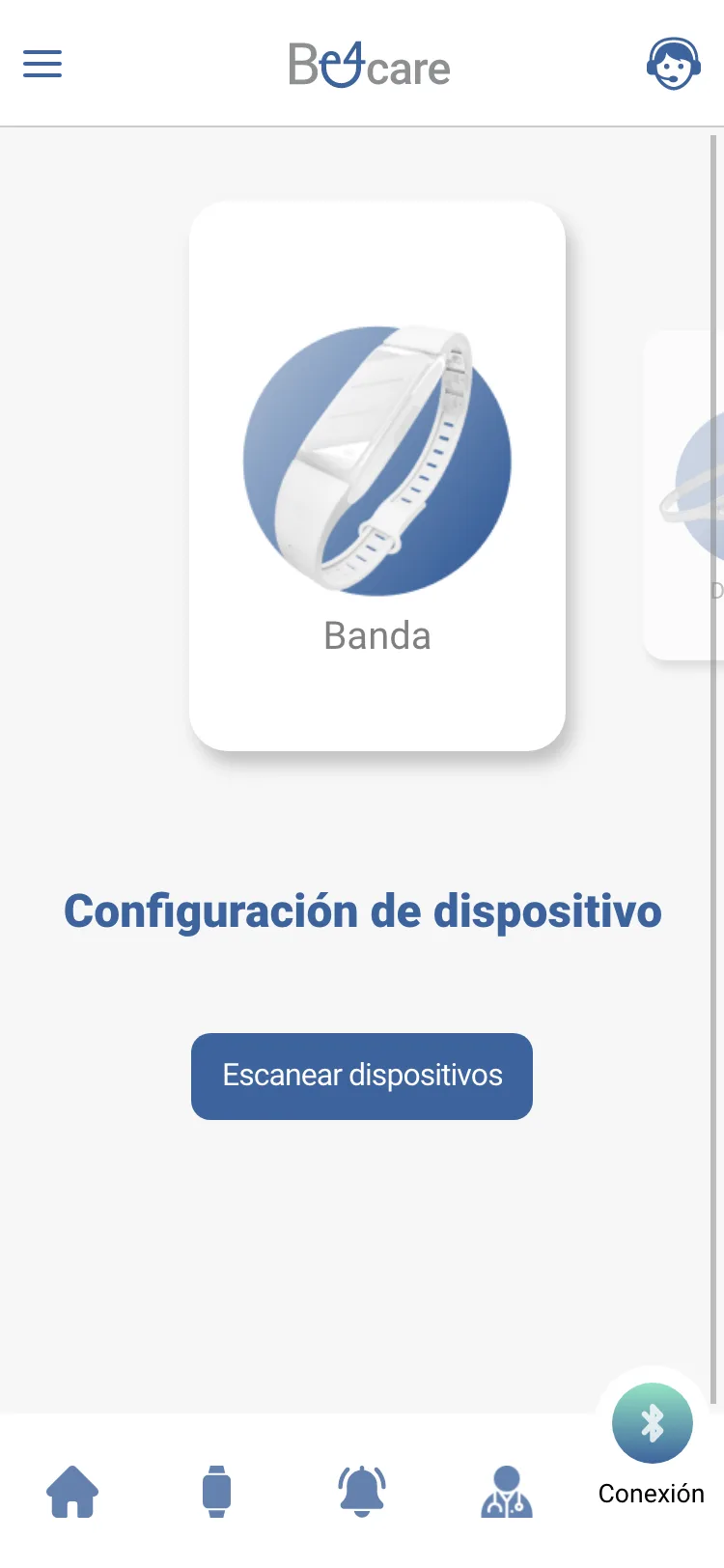 BE4CARE app — records screen