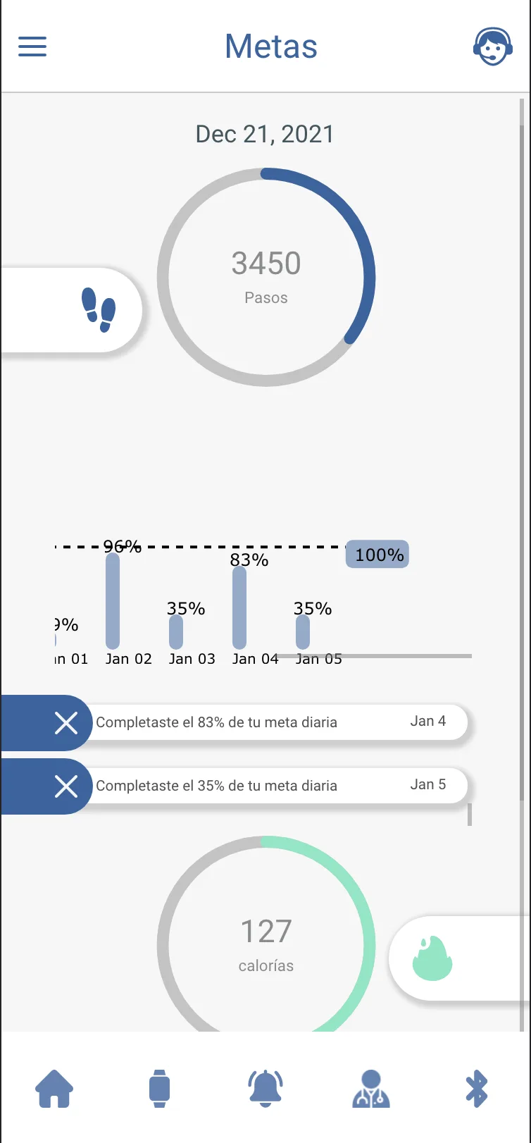 BE4CARE app — profile screen